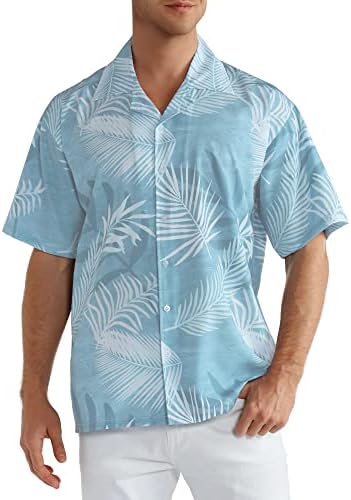 אפטרו גברים של הוואי חולצה 4 דרך למתוח מזדמן כפתור למטה חופשת חוף חולצות