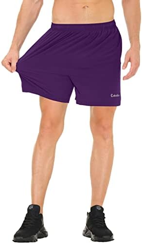 Cakulo גברים בגודל 5 אינץ 'המריצים מכנסי טניס קצרים מהיר אימון אתלטי יבש מכנסיים קצרים פעילים עם כיסים