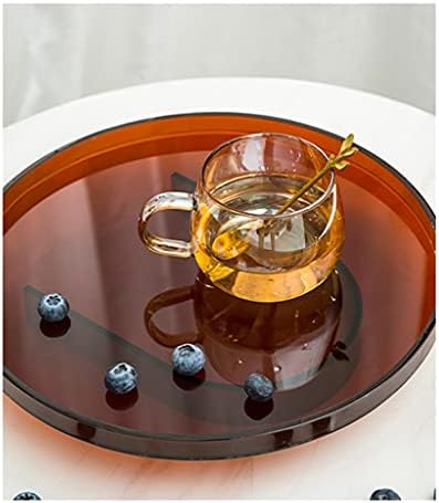 מגש תה אקרילי של SDGH סגנון נורדי מגש תה עגול עם כוסות פירות אביזרי אחסון אמבטיה בשירותים אביזרים