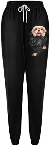 מכנסי פשתן כותנה של Grge Beuu לנשים הדפס קיץ מכנסיים רופפים מזדמנים פלוס גודל מותניים אלסטיים מכנסיים מחודדים עם כיס