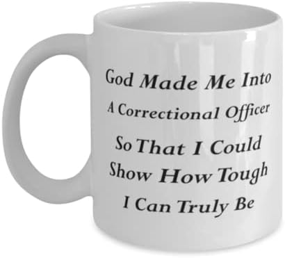 כליאה קצין ספל, אלוהים גרם לי לתוך כליאה קצין כך אני יכול להראות כמה קשה אני יכול באמת להיות, חידוש ייחודי מתנת רעיונות עבור כליאה קצין, קפה ספל תה כוס לבן
