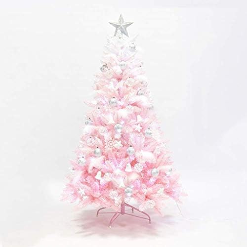 עץ חג המולד המלאכותי של Zyzmh ורוד, עץ מלא של פרימיום לא צייר עץ מלא, עם מעמד מתכת, הרכבה קלה, לשימוש פנים וחוץ חיצוני