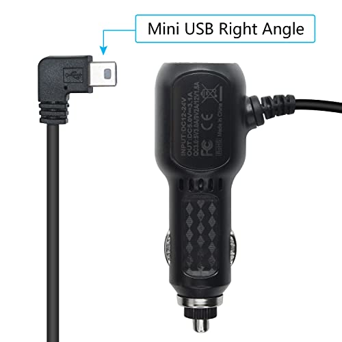 Maixbomr Dash Cam Cam כבל חשמל, 90 מעלות זווית ימנית 3.5m/11.48ft Mini כבל USB, עם QC3.0 יציאות אספקת USB כפולה מהירה, עבור מכונית 12V-24V ומשאית DASH CAM NAVIGATOR ומכשירי USB אחרים