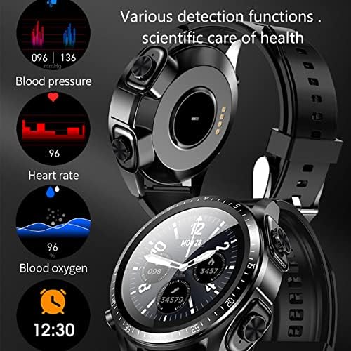 שעון חכם עם אוזניות, שעון חכם עבור אייפון אנדרואיד תואם לטקסט ולשיחה, שעון Bluetooth בגודל 1.28 אינץ 'עם שינה, צג לחץ דם דופק, מעקב אחר פעילות ושעונים חכמים