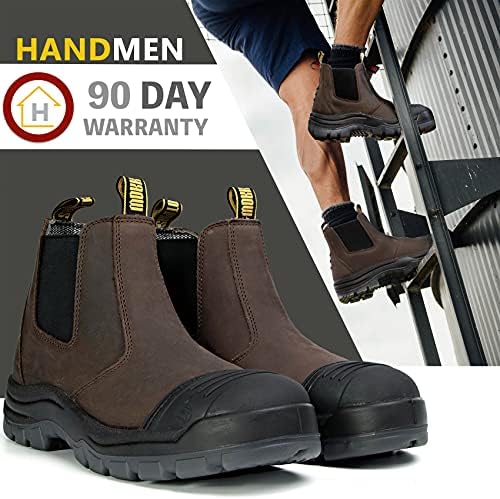 מגפי עבודה של אנשי יד לגברים, מפלדה/אצבעות רכות אטומי מים אטומים, נעלי עבודה סטטיות עמידות בפני החלקה, נעליים סטטיות סטטיות