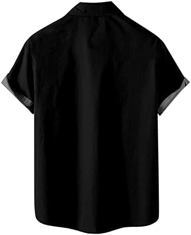 מקויה 4 ביולי חולצות באולינג לגברים משנות ה -50 שרוול קצר חולצות פטריוטיות דגל אמריקאי רטרו חולצות כפתור הוואי