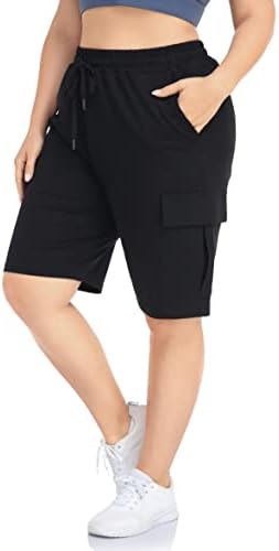 מכנסי קיץ פעילים לנשים אפסוקיאן פלוס גודל מכנסיים קצרים קציצים פעילים אימון קיץ מכנסיים אתלטים עם כיסים