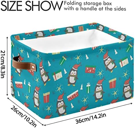 2 אריזות אריזה אחסון מרובע עם ידית - בד צעצועי בד אחסון מארגן מדף סלסול לילדים לילדים חדר שינה דקור בית עיצוב בעלי חיים כחול