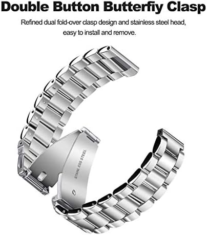 Koreda תואם ל- Samsung Galaxy Watch 42 ממ/Galaxy Watch 4/Galaxy Watch 4 קלאסי/שעון 3 סטים להקות 41 ממ, החלפת פס מתכת נירוסטה 20 ממ לגלקסיה שעון פעיל 2 40 ממ 44 ממ