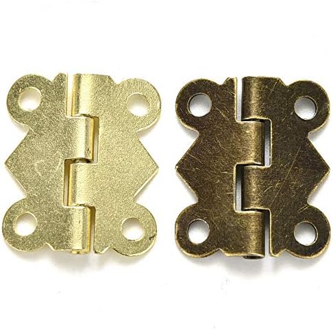 ZLDXDP MINI HINGES תכשיטים מתנה קופסת יין קופסת עץ דלת בית דלת ציר ארון ארון קופסת תכשיטים תיקון DIY 10 יחידות 20x17 ממ