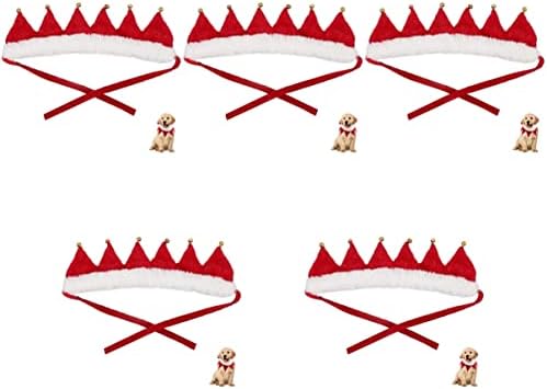 צוואר דקורטיבי של רגל צוואר צוואר ג'ינגל אביזרי כלבים חיות מחמד L קישוטים לחיית מחמד חג קטן עם צווארון פעמון חתול סנטה פו אזיקים פעמונים