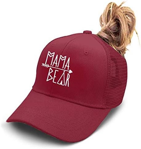 כובע מאמא של Oascuver לנשים, מתנה לכובע דובי אמא עם כובע בייסבול מתכוונן של חור קוקו