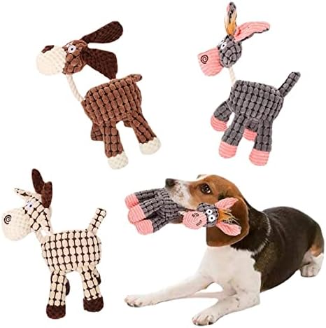 Lvyuelm Clush Chhew צעצועים, 3 PCS צעצועים כלבים מהנים חמודים, צעצוע של כלבים מחורקים, צעצוע טוחני גור, חרדה מלווה צעצוע של כלבים לכלבים בינוניים קטנים