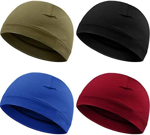 4 חתיכות גברים גולגולת כובעי רך כותנה כפת שינה כובעי נמתח קסדת אוניית רב תכליתי בארה ' ב עבור גברים נשים