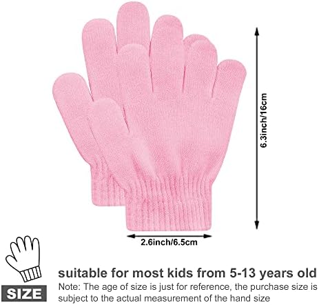 ילדים לסרוג כפפות מלא אצבעות חורף כפפות לילדים קטנים בנות נמתח חם קסם כפפות גיל 5-11