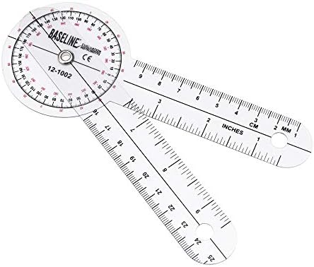 תואר KDAFA גוניומטר, 6 יחידות 360 ° 12/8/6 אינץ 'שליט עמוד שדרה רפואי גוניומטר זווית זווית זווית סרגל זווית