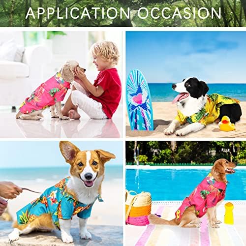 3 חתיכות הוואי כלב חולצות לנשימה קיץ כלב בד אננס פלמינגו דפוס לחיות מחמד הלבשה חוף קצר שרוול חליפת עבור קטן לכלבים גדולים, 3