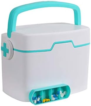 HUYP תיבת תרופות גדולות רפואה ביתית ערכת אחסון תרופות קופסאות עזרה ראשונה עם תיבת רפואה קטנה
