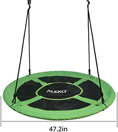 Aleko SC02 פלטפורמת צלוחית חיצונית מתנדנדת עם חבלים תלויים מתכווננים נהדרים לעץ, סט נדנדה, חצר אחורית, מגרש משחקים, חדר משחקים שנבנה עם בטיחות- 660 קילוגרם קיבולת משקל