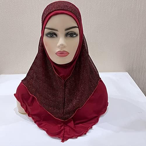JDyaoying Womens משחלים את המוסלמי Hijab Carscarf Bling Long Turban Headsarf Wrap Whice Hears