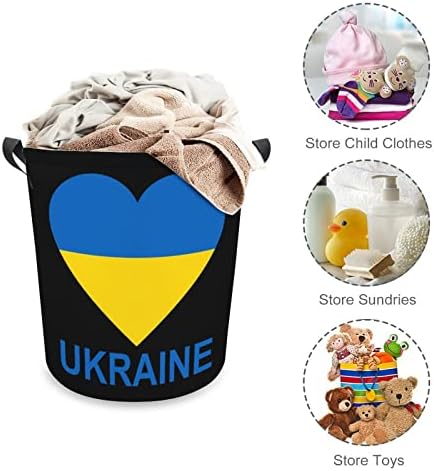 אהבת אוקראינה סל כביסה סל כביסה שקית אחסון תיק מתקפל גבוה עם ידיות