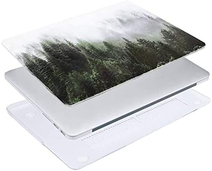 Mosiso תואם ל- MacBook Pro 13 אינץ 'מקרה 2015 2014 2013 סוף 2012 A1502 A1425 עם תצוגת רשתית, דפוס פלסטיק מגן מארז פגז קשה ומגן מקלדת ומגן מסך, יער ירוק