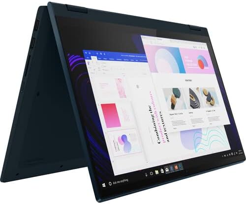 LENOVO 2023 IDEAPAD FLEX 5 14 FHD IPS מסך מגע 2-in-1 מחשב נייד, AMD RYZEN 7 5700U עד 1.8 ג'יגה הרץ, RAM 16GB, 512GB SSD, מצלמת רשת, Bluetooth, HDMI, Windows 11, לאכול כרית עכבר