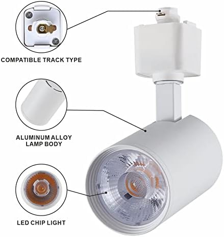 Arcfox 7W ראשי תאורת LED עומסים ראשי תאורה 3 תיל מעגל יחיד מסלול מסלול מסילה קלה תקרה תקרה מתקן זרקור CRI90 לתאורת מבטא מטבח 6 חבילה