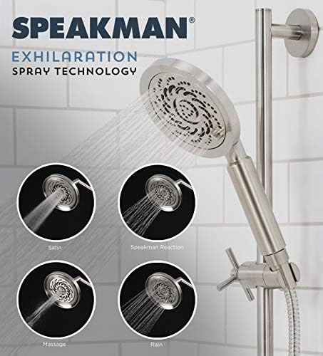 Speakman S-5002-MB-E175 התרגשות גשם יותר ראש מקלחת קבוע בלחץ גבוה, 1.75 GPM, מט שחור