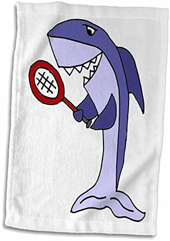 תלת מימד רוז כריש מצחיק מחזיק מגבת יד טניס, 15 x 22