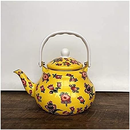 סיר תה צמחים קומקום תה סירי תה סירי קפה סדרת סגנון לאומי פרחוני פרחים קטנים צהוב סיר אדום סיר אדום קומקום