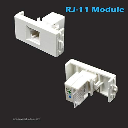 כיסוי צלחת קיר עם RJ45 + מודולי RJ11 PSTN טלפון CAT3 Ethernet RJ-45 מחברי אבן מפתח תקע/ג'ק קיר לבן מחזיק לוחית הפנים למערכת כבלים