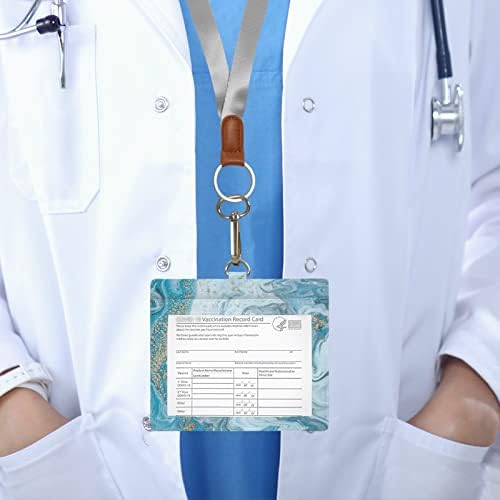 כיסוי מחזיק כרטיס חיסון 4 * 3 דפוס שיש בצבעי מים מגן כרטיס חיסון עם שרוך מחזיק כרטיס חיסון מגן כרטיס 20109944
