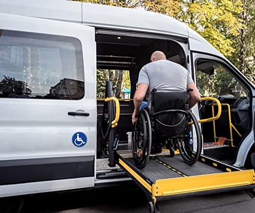 נכים / נכים כסא גלגלים שלט נגיש - מעגל 4.5 אינץ ' - דבק עצמי עמיד 4 מיל ויניל - למינציה - דהייה ועמידה בשריטות - עמיד למים - שלט נכים לרכב, אוטובוס, עסקים או מעלית