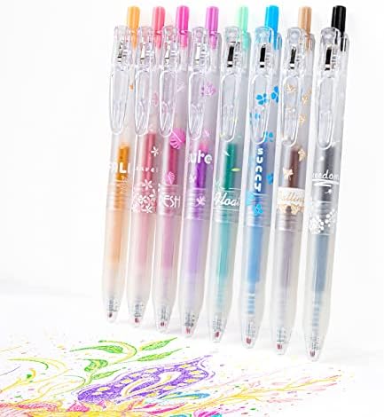 Hanku 8 צבע נשלף עטים ג'ל גליטר ג'ל צבעוני סט עט יפני בסגנון יפני 0.7 ממ עטים צבעוניים אסתטיים לצורך ציוד לנייר בית ספר משרדי ...