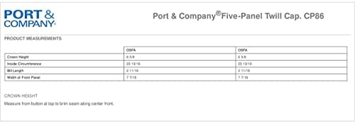 Port & Company מובנה כובע טוויל כותנה בן 5 פאנל