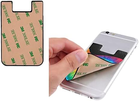 עניבת צבע קשת מחזיק כרטיסי טלפון בענן עור תעודת זהות עור תעודת זהות נתיב 3M שרוולי דבק לכל הסמארטפונים