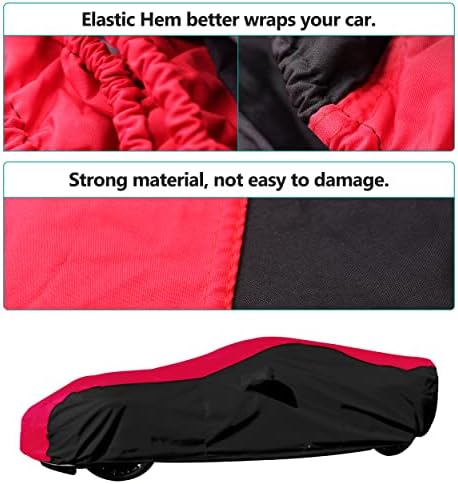 הגנה מקורה/חיצונית כיסוי רכב אדום/שחור תואם לשנים 2014-2019 C7 Stingray, Z51, Z06, Grand Sport Corvette