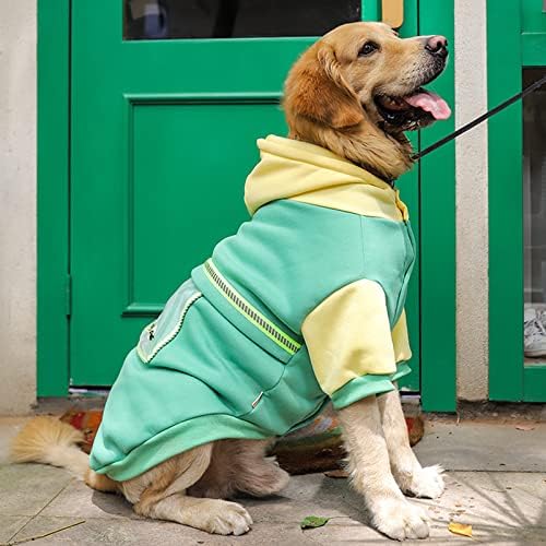 קפוצ'ונים של כלבים לכלבים גדולים בגדי חיות מחמד כפתור רך כותנה קפוצ'ון כלב, ציאן, בינוני