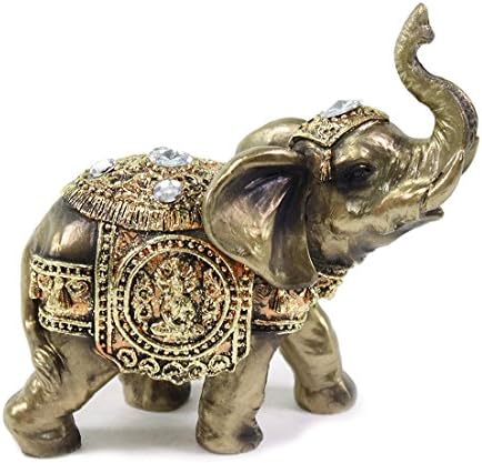 פנג שואי 5 ברונזה פיל תא מטען פסל עושר מתנת פסלון מזל עיצוב בית