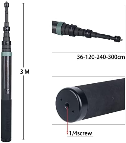 Accive חדש 36 סמ עד 3 מ 'מורחב מקל סיבי פחמן מורחב בלתי נראה מקל לאינסטה 360 אינסטה 360 One x3 x2 One RS One R One X אביזרי מצלמת פעולה