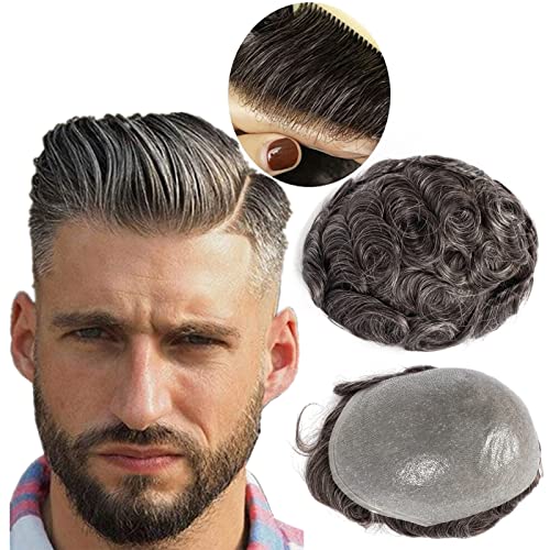פאה לגברים שיער אדם ועור דק במיוחד 0.03 מ מ כל הטכנולוגיה עם לולאה עם 8 על 10 אינץ ' כובע בסיס חלקי שיער מערכת החלפה לגברים 1 ב20