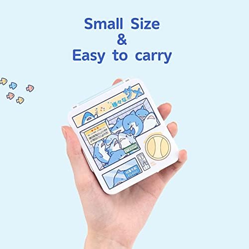 Geekshare Switch Card Card Card Case-Switch Masser Case עם 12 חריצי קלפי משחק מחסנית קלפי משחק נושאים תיבת אחסון תואמת למתג Nintendo- כריש חמוד