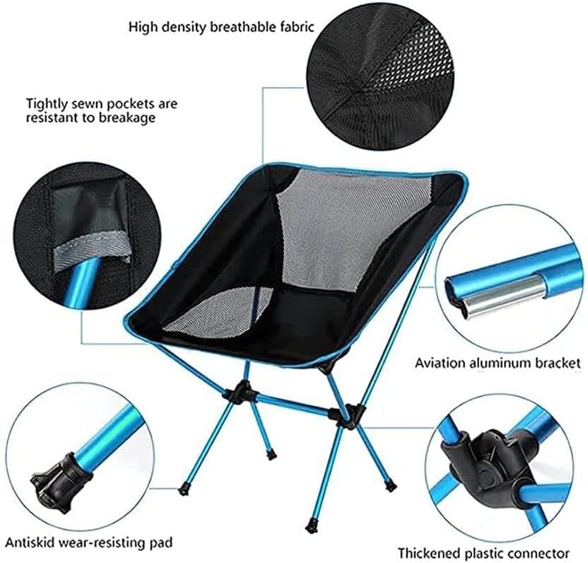 כיסאות מתקפלים חיצוניים ניידים, כסאות קמפינג קומפקטיים קלים במיוחד לתרמילאים, טיולים רגליים, חוף ים, נסיעות-210 פאונד