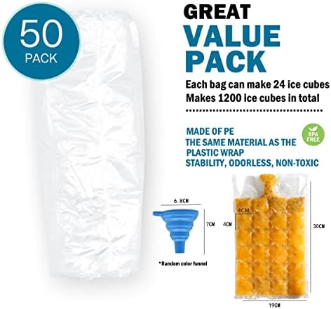 פנקולוס חד פעמי קרח קוביית מגשי עבור מקפיא כדור קרח קוביית עובש קרח יצרנית שקיות חינם 50 יחידות