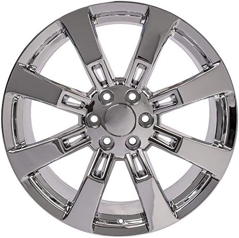 OE Wheels LLC 22 אינץ 'חישוקים מתאימים לפני 2019 סילברדו סיירה לפני 2011 טאהו פרברי יוקון אסקאלדה CA82 22x9 גלגלי כרום Goodyear et צמיגים