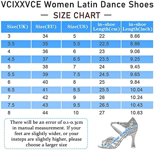 VCIXXVCE לנשים קרובה לבוהן נעלי ריקוד אולם נשפים סאטן לטיני וואלס סלסה נעלי ריקוד, דוגמנית YC-117