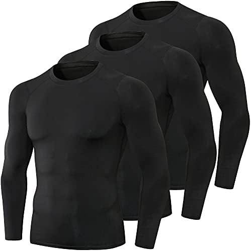 3 חבילות אתלטי גברים אתלטי ארוך חולצות דחיסה