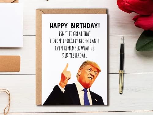 צדפות צדדי יום הולדת שמח דונלד טראמפ קלף - כרטיס יום הולדת מצחיק של טראמפ - כרטיס יום הולדת שמח - כרטיס מיוחד לחבר יום ההולדת