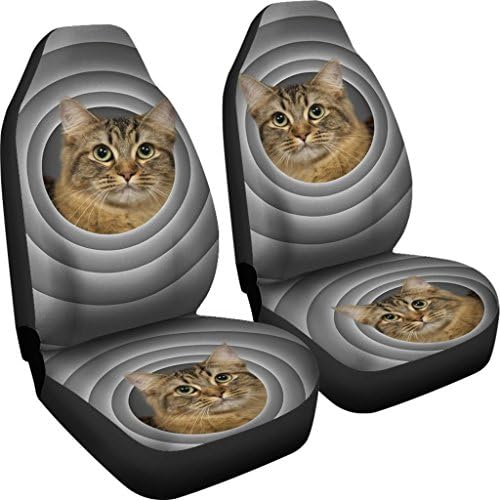 כיסויי מושב רכב הדפסת חתול בובטייל אמריקאי